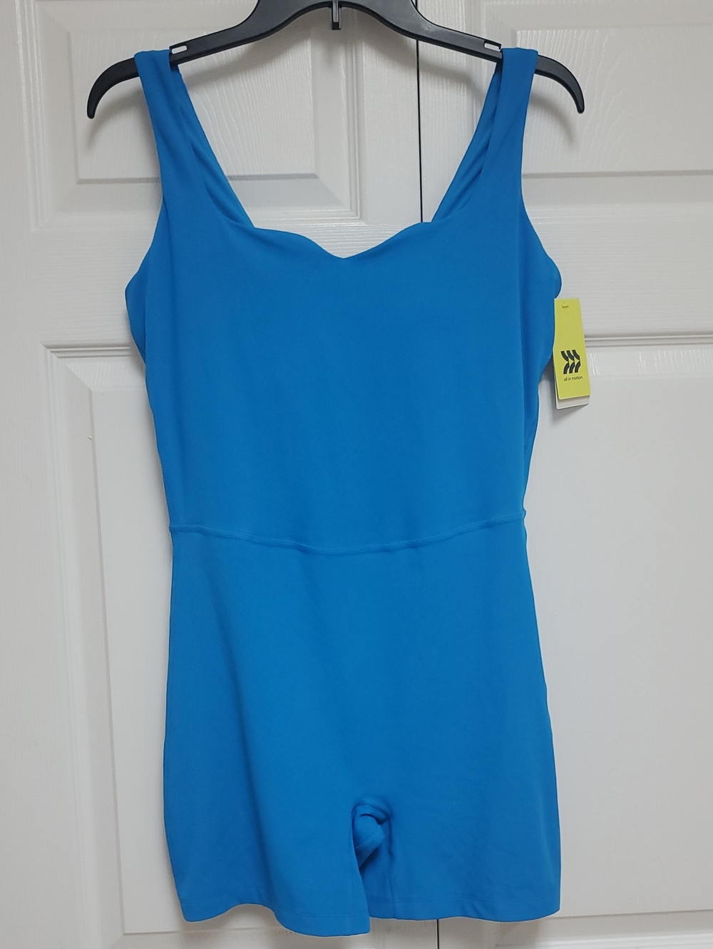 All In Motion Rib Short Bodysuit/Blue - Picture 4 of 16